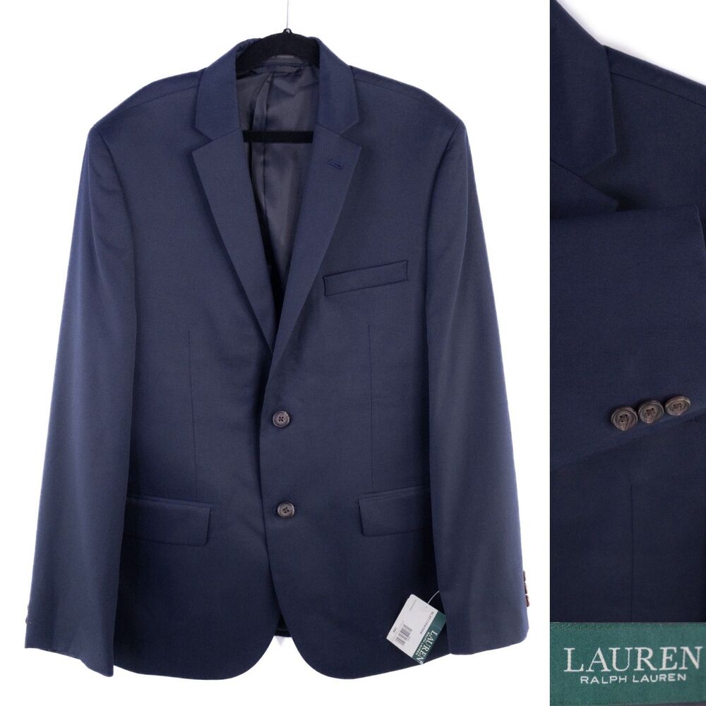 Lauren Ralph Lauren Mens Navy Blue Blazer Jacket Size 18R two button